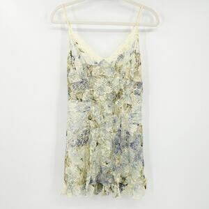 Womens Coquette Y2K Fairycore Sheer Lace Floral Cami‎ Mini Babydoll Dress Size M
